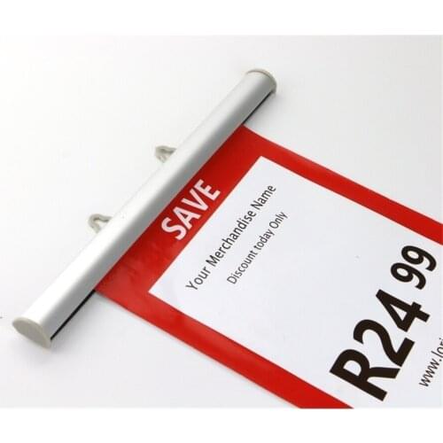 80CM D shape banner hangers aluminium poster hanger strip supermarket painting portrait clamp rod poster clip rails flag holder