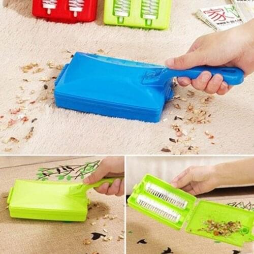 Double Home Cleaner Row Dust Brush Hand Held 1 Pc Table Sweeper Dirt Carpet Brushes Carpet Table Sweeper Color Random