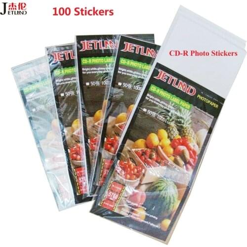 JETLAND CD-R Glossy Photo Stickers 50 sheets 100 labels CD printable labels for inkjet printer