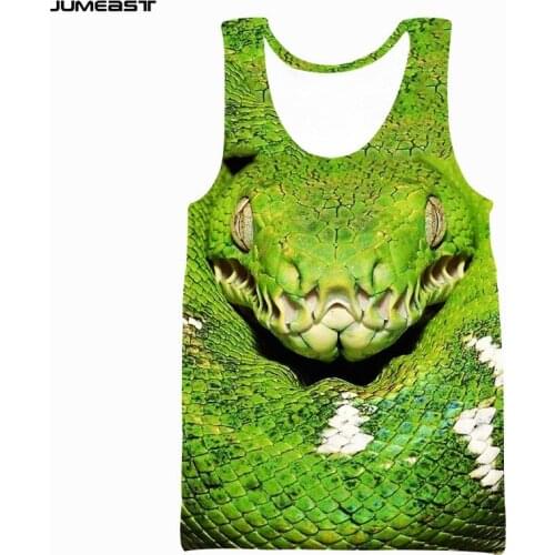 Jumeast Brand Men Women 3D Printed Vest Animal Snake Short Sleeve New Fashion Sport Pullover Summer Tank Tops Tees
