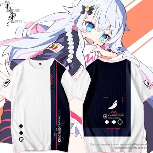 Kagura Nana 3D Printing T-shirt Summer Fashion Round Neck Short Sleeve Popular Streetwear Plus Size