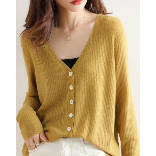 Womens Long Sleeve Knitted Wool Thin Cardigan Sweater Women Spring Autumn Solid Warm Soft Cardigans Female Fashion Trendy Tops