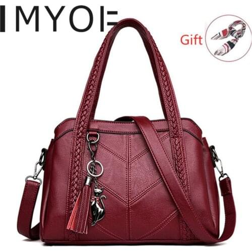 2020 Classic Womens Shoulder Bag Luxury Soft Leather Ladies Handbags Casual Tote Bags for Women Crossbody Light Purses Hot-Sale
