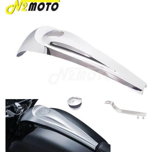 Motorcycl Chrome Smooth Dash Fuel Console Cover&Gas Tank Cap For Harley Touring Electra Street Road Glide FLTR FLRT FLHX FLHT