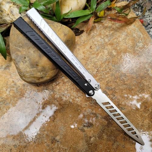 HOT Sale TheOne Falcon Butterfly Trainer Jilt Knife D2 Blade 6061 Aviation Aluminum Handle Bushings Free-swinging Knife EDC