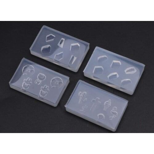 Cute 3D Flower Gemstone Bowtie Bear Resin Mold Epoxy Resin Casting Mold Silicone Mold DIY Nail Art Craft Jewelry Tools