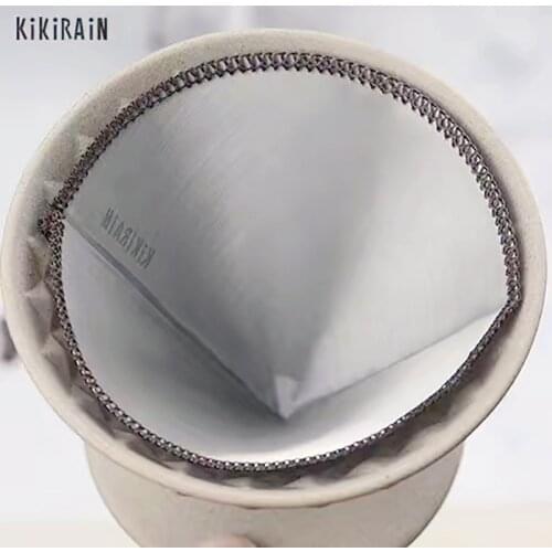 Reusable V60 stainless steel filter,soft coffee Fine-grained filter free paper Hanging Ear Style Coffee Filter High Quality