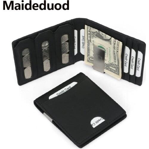 Maideduod New Genuine Leather Card Wallet for Men Cowhide Business Card Holder Credit Card Purse Top Quality