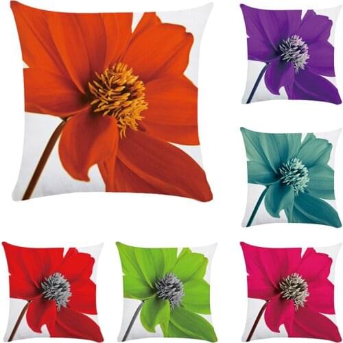 Colorful Flower Cushion Cover Blue Purple Red Floral Cartoon Animal Home Decorative Pillows Cover Geometry CR003