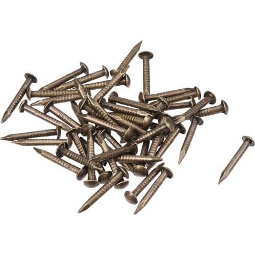 Uxcell Small Tiny Brass Nails 1.2x10mm for DIY Wooden Hardware Accessories 50pcs