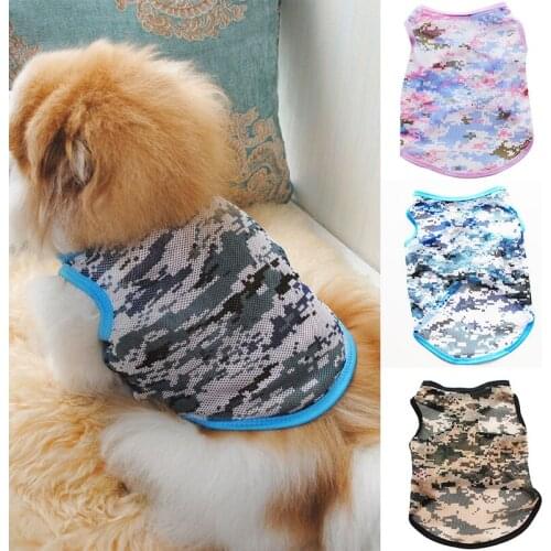 Pet Cat Dog New Mesh Camouflage Vest For Small Medium Dogs Pet Puppy Summer Cool Dog Clothes Printed Pets Vest Shirt Supplies