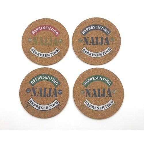 Promotional Gifts Printed LOGO Drink Coaster sets Mats Cork Coasters Soft Wooden Water absorption