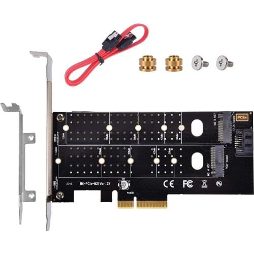M.2 NVME & M.2 NGFF SSD to PCI-e 3.0 x 4 Host Controller Expansion Card Supports 2280, 2260, 2242, 2230 Solid State Drives