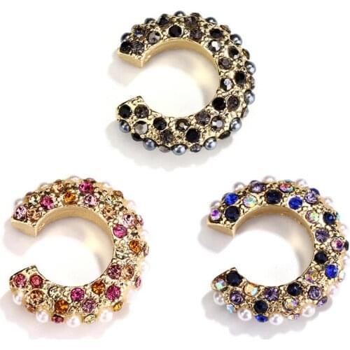 Chesapeake Pearl Ear Cuff Champagne Crystal Embellishment Hoop Earrings Boutique Jewelry