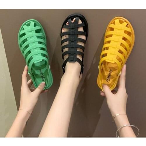 2020 Summer Women Shoes Sandals Slippers Dual Wear Roman Shoes Hollow Out Flip Flop Slides Chaussures Femme Flat Beach Sandals