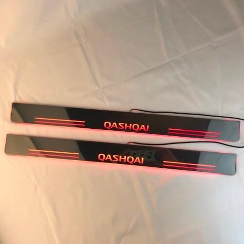 Express delivery led door sill plate strip welcome light threshold guard protectors for Nissan qashqai