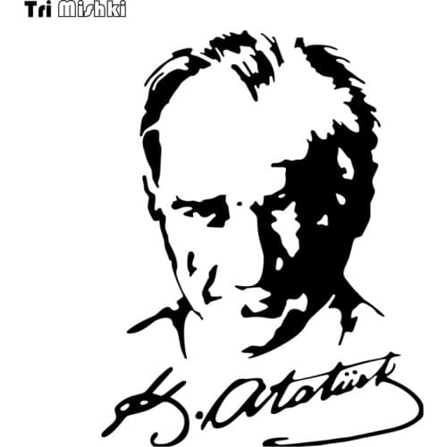 Tri Mishki 19.4*15cm car sticker mustafa kemal ataturk signature turkey Vinyl Decals Accessories sticker araba aksesuar HZX062