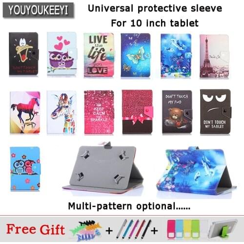 Universal stand Cover case for Digma Plane 1550S 3G 10.1inch Tablet Cartoon Printed PU Leather Case+gifts