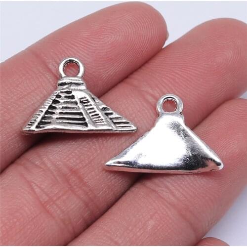 WYSIWYG 10pcs 21x15mm Pendant Pyramid Egyptian Pyramid Charm Pendants For Jewelry Making Egyptian Pyramid Pendants