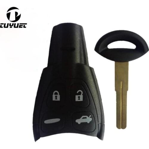 Replacement 4 Button Smart Key Case Fob for SAAB 93 95 9-3 9-5 Car Key Blanks