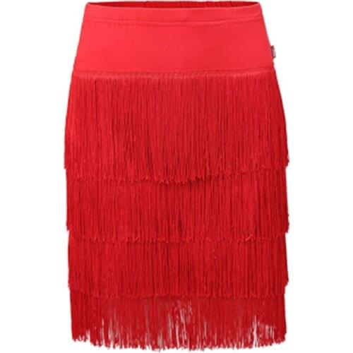 2019 Latin Dance Skirt Sexy Women Costume Samba Tango 4 Layers Tassels Dresses Competition Performamnce Salsa Lady Latin