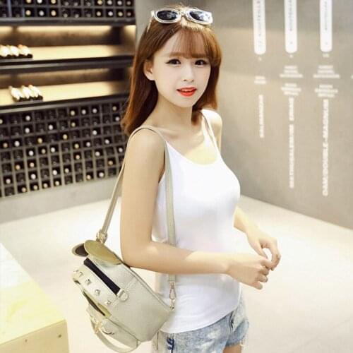 Solid Sleeveless Strap Woman Sexy Camis Lady Tank Top Spaghetti Strap Cropped Vest 2020 Summer Casual Feminine Fashion Camisoles