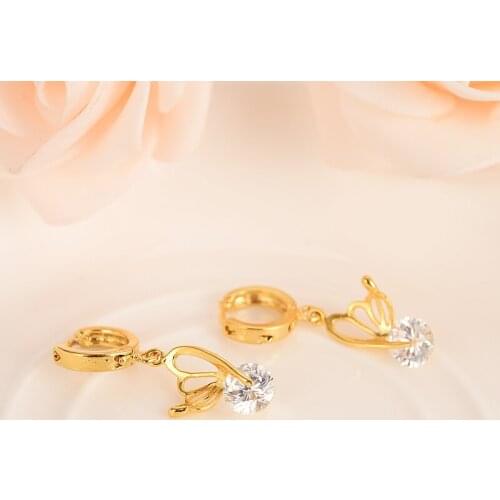 Gold cz crystal Bohemian Handmade Long Tassel Earrings For Women Fashion Jewelry cute diamonStatement Earrings Ethnic Drop gift