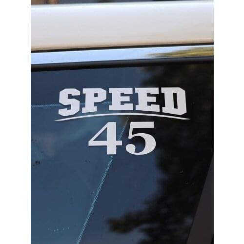 ZTTZDY 13.7CM*7.5CM Speed 45 Vinyl Motorcycle Car Sticker Decal Decor Black Silver ZJ2-0188