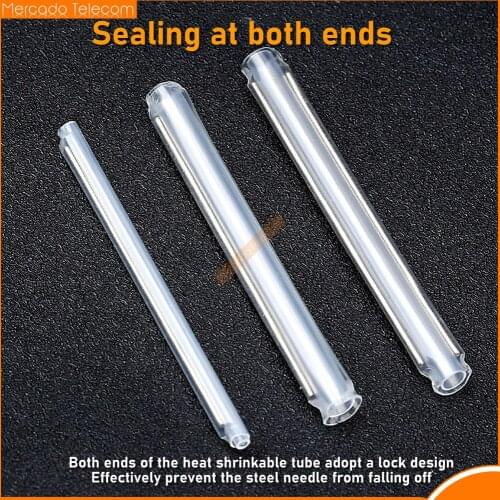 200pcs/lot 40mm 45m 60mm Fiber Optic Fusion Protection Splice Sleeves Heat Shrink Tube Fiber Optic Hot Melt Tube For Drop Cable