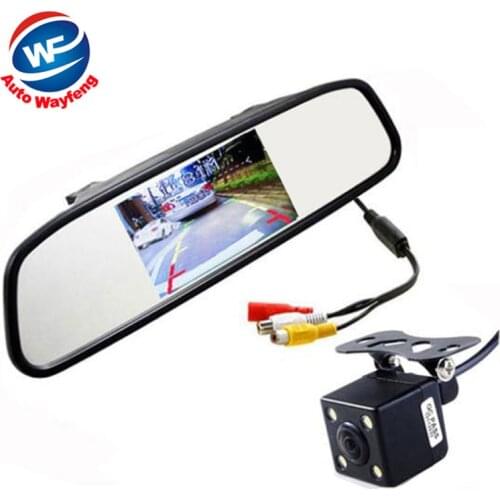 Car CCD Video Auto Parking Monitor, LED Night Reversing CCD Car Rear View Camera With 4.3 inch Car Rearview Mirror Monitor