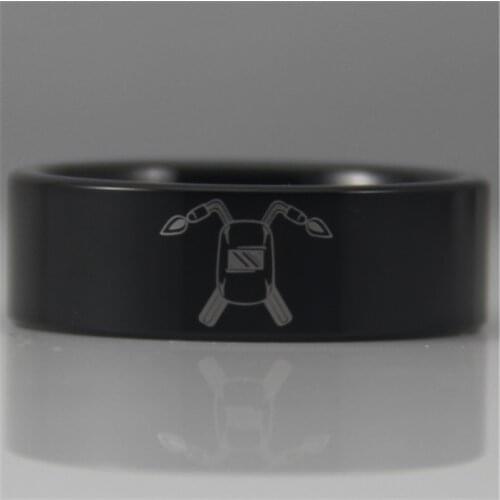 Free Shipping YGK JEWELRY Hot Sales 8MM Black Pipe Welder Design New Tungsten Comfort Fit Ring