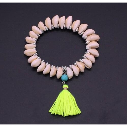 Shell Bracelet Fashion Hand Beaded Lady Bracelet Bohemia Conch Shell Tassel Bracelet Friendly Vacation Party Jewelry