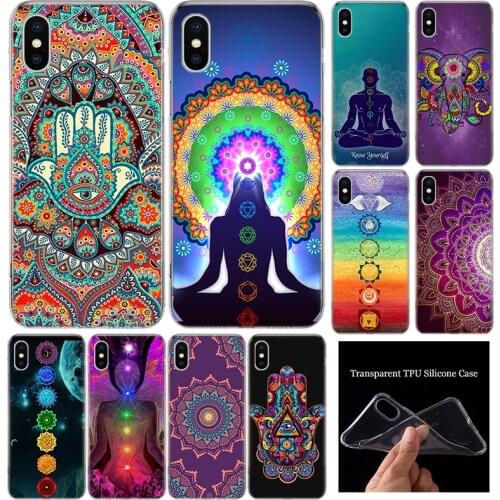 Mandala Chakra Yoga Soft Silicone Phone Case For Apple iphone 11 12 Mini Pro XR X XS Max 7 8 6 6S Plus + 7G 6G 5 SE Cover