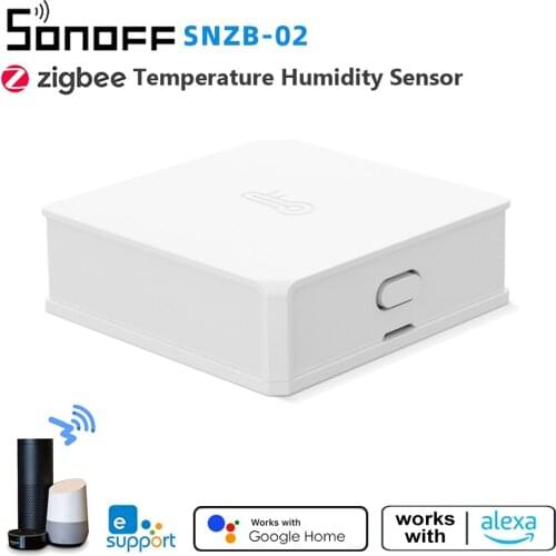 3Pcs SONOFF SNZB-02 ZigBee Temperature Humidity Sensor Real Time Low-battery notification Works SONOFF ZigBee Bridge eWeLink APP