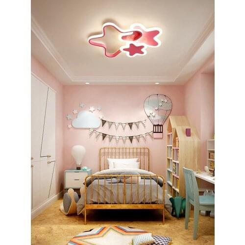 Nordic Childrens Lamp Bedroom Girl Boy Cute Room Modern Warm Princess Creative Study Personality Restaurant Star Cartoon Led