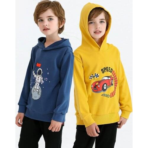 Childrens Hooded Sweatshirts Baby Boys T-Shirt Long Sleeve Shirts Teens Cartoon Dinosaur Casual Tops Kids High Quality Clothes
