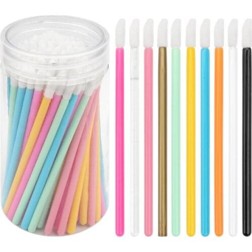 27RC 100Pcs/Set Disposable Lip Brushes Make Up Brush Lipstick Gloss Wands Applicator