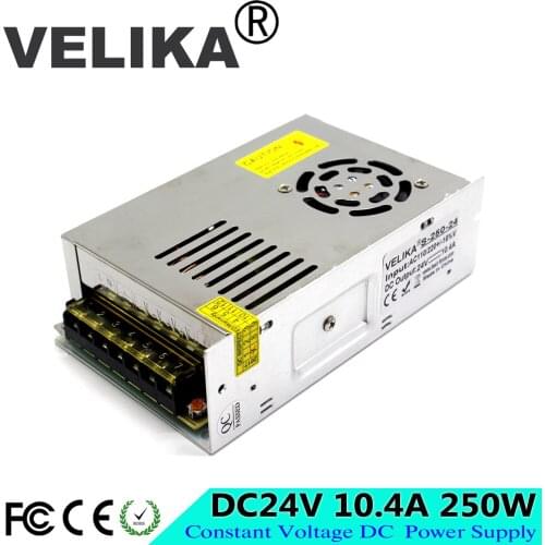 New model DC24V 10.4A 250W switching power supply LED Power Supplies transformer 110v 220v ac-dc 24v SMPS For Strip Light CCTV