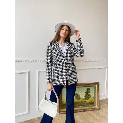 Classic Plaid Women Suits Elegant Custom Made One Button Check Blazer Office Lady Casual Jacket 1 Piece