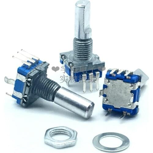 1 Piece EC11 Rotary 360 Degree Encoder 20 Positioning 20 Pulses With Push Switch 20MM Half Shaft