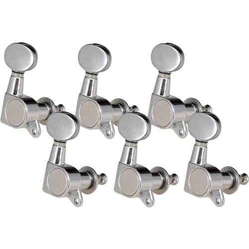 6pcs Ankle Keys Tuning Head Peg Mechanical 6R Retro Zinc Alloy For Electric Acoustic Guitar - Silver