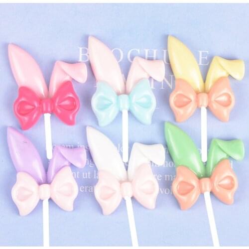 Colorful bowknot happy Birthday cake topper childrens day party cake decoration resin DIY wedding cake topper Party supplies