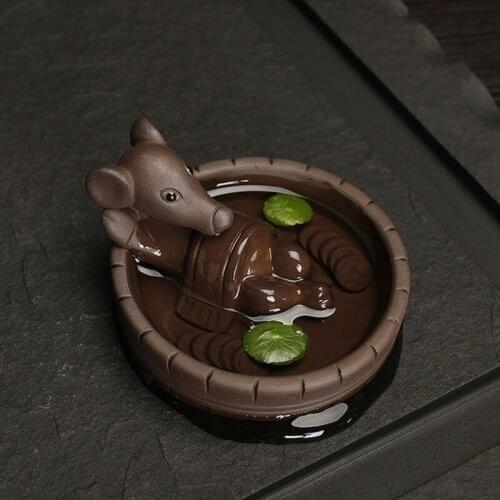 Creative Purple Clay Tea Pet Home Decoration Exquisite Mouse Money Treasure Kungfu Tea Ceremony Figurine Tea Accessories
