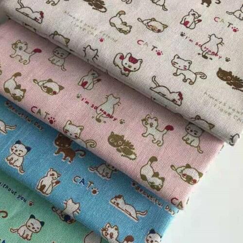 LINENCotton Fabric For Clothing Quilting FLOWERS Twill Fabrics Cloth DIY Sofa Curtain Tablecloth Cushion CRAFT SEWING Materiasl
