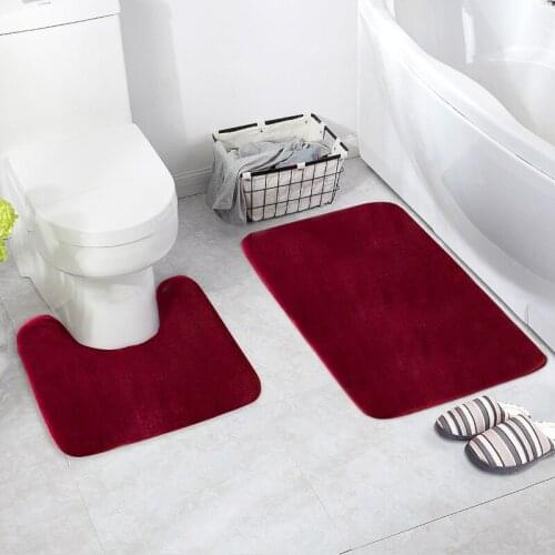 Shaggy Carpet Toilet 2 Pcs/set Bath Mat Soft Rug Living Room Doormat Bath Anti Slip Bathroom Carpet Antiskid Wc Mat W