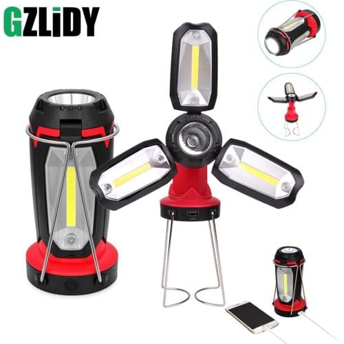 Multifunction COB Work light Rechargeable LED Flashlight Camping light 6 lighting modes Deformable Fancy lighting with USB cable