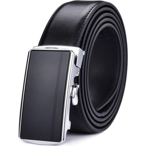 Mens Ratchet Automatic Buckle Belt- Adjustable Genuine Leather Dress