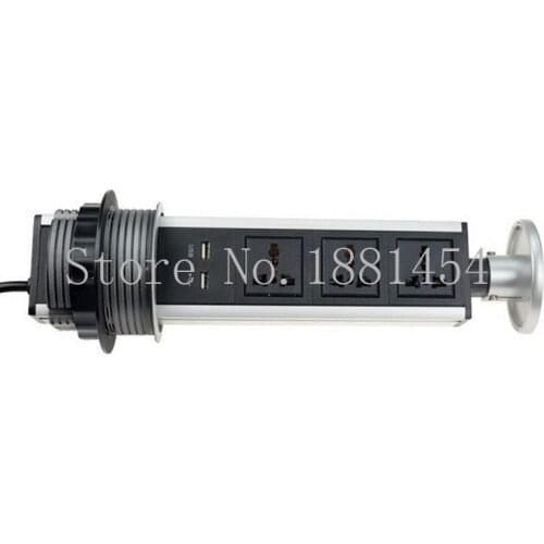 New pop UP/Working table socket/hidden/Universal power plug / EU plug / USB Charging office desktop socket / kitchen socket