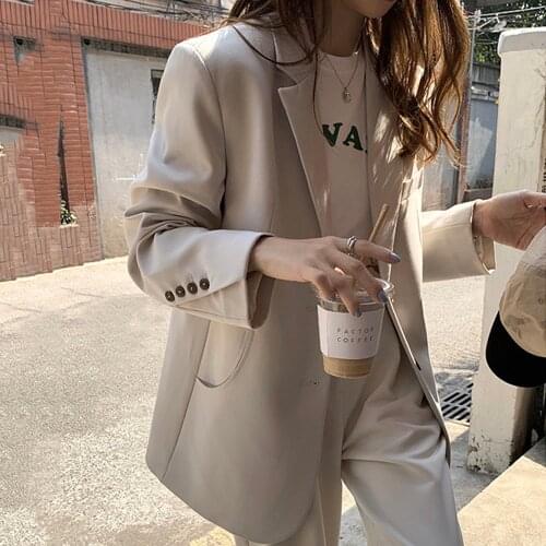2021 New Fashion Korean Version Of All-match Thin And Thin Womens Blazer Loose Casual Womens Spring And Summer Suit Jacket