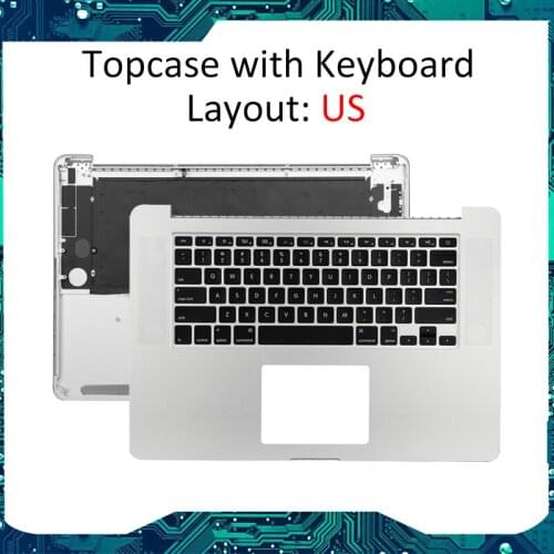 NEW 661-02536 FOR MACBOOK Pro Retina 15" A1398 2015 Top Case Palmrest keyboard US UK